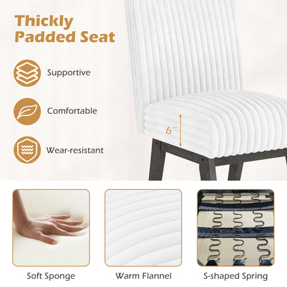 Dining Chairs Set of 2 Fabric Upholstered Kitchen Chairs with Padded Seatand Rubber Wood Legs-Grey, Black & Gray Dining Chairs at Gallery Canada