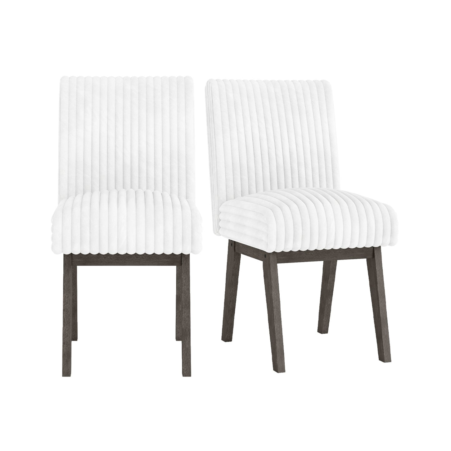 Dining Chairs Set of 2 Fabric Upholstered Kitchen Chairs with Padded Seatand Rubber Wood Legs-Grey, Black & Gray Dining Chairs at Gallery Canada