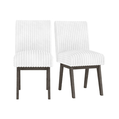 Dining Chairs Set of 2 Fabric Upholstered Kitchen Chairs with Padded Seatand Rubber Wood Legs-Grey, Black & Gray Dining Chairs at Gallery Canada