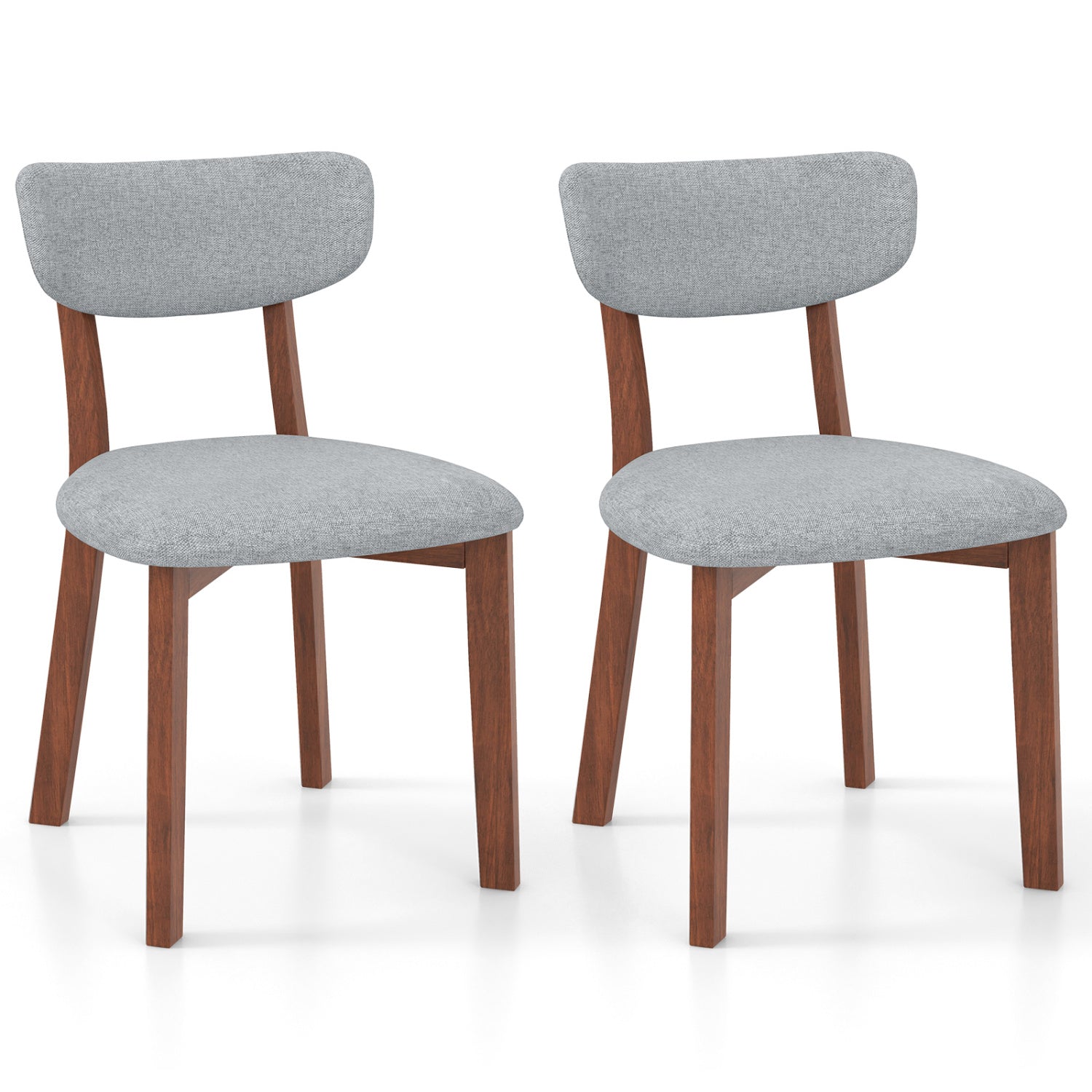 Upholstered Dining Chairs Set Of 2, Solid Rubber Wood Frame, Gray Dining Chairs Gray at Gallery Canada