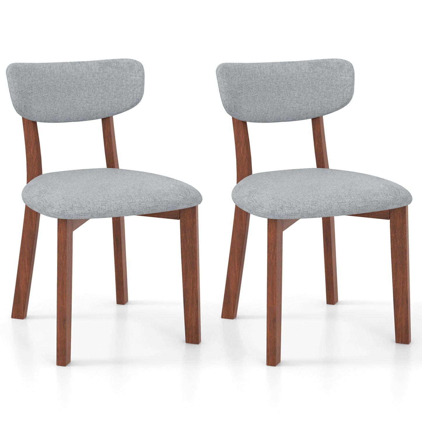 Upholstered Dining Chairs Set Of 2, Solid Rubber Wood Frame, Gray Dining Chairs Gray at Gallery Canada