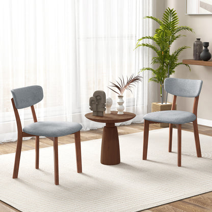 Upholstered Dining Chairs Set Of 2, Solid Rubber Wood Frame, Gray Dining Chairs at Gallery Canada