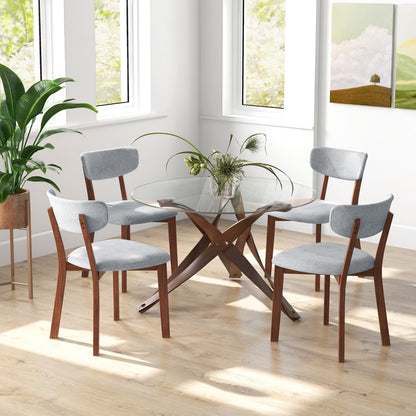 Upholstered Dining Chairs Set Of 2, Solid Rubber Wood Frame, Gray Dining Chairs at Gallery Canada