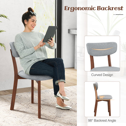 Upholstered Dining Chairs Set Of 2, Solid Rubber Wood Frame, Gray Dining Chairs at Gallery Canada