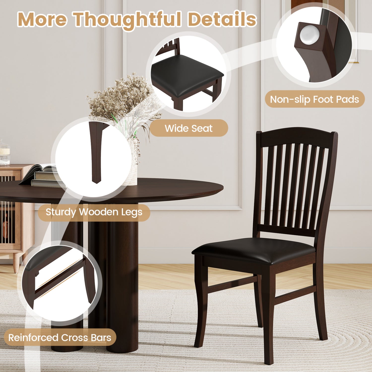 Dining Chairs Set Of 2, Kitchen Side Chairs, Mid-Century Armless Dining Chairs at Gallery Canada