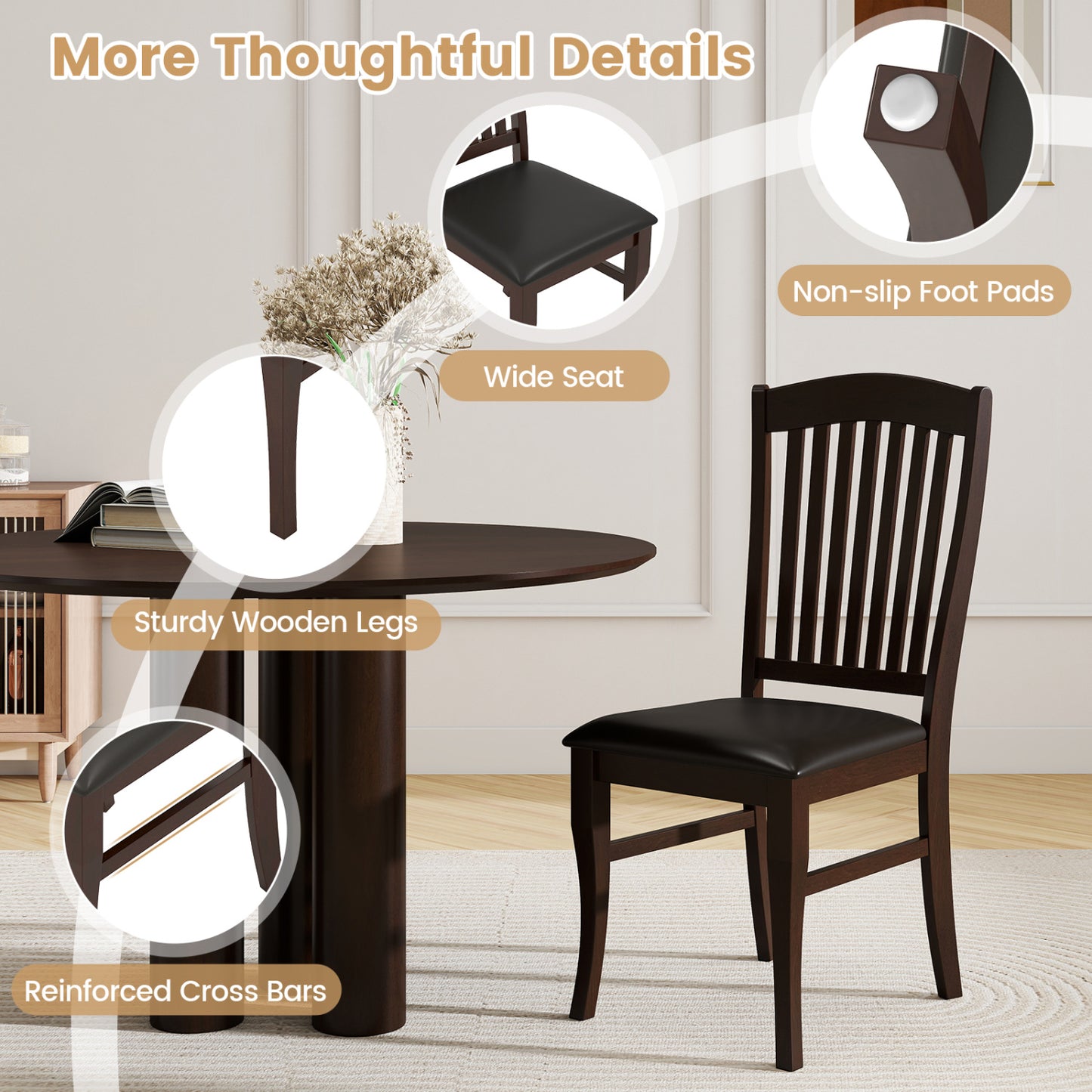 Dining Chairs Set Of 2, Kitchen Side Chairs, Mid-Century Armless Dining Chairs at Gallery Canada