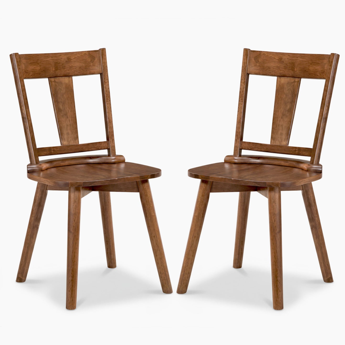 Dining Chairs Set of 2, Solid Wood Backrest, Walnut