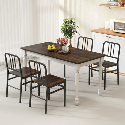 Chaises de salle à manger lot de 4, Brun rustique