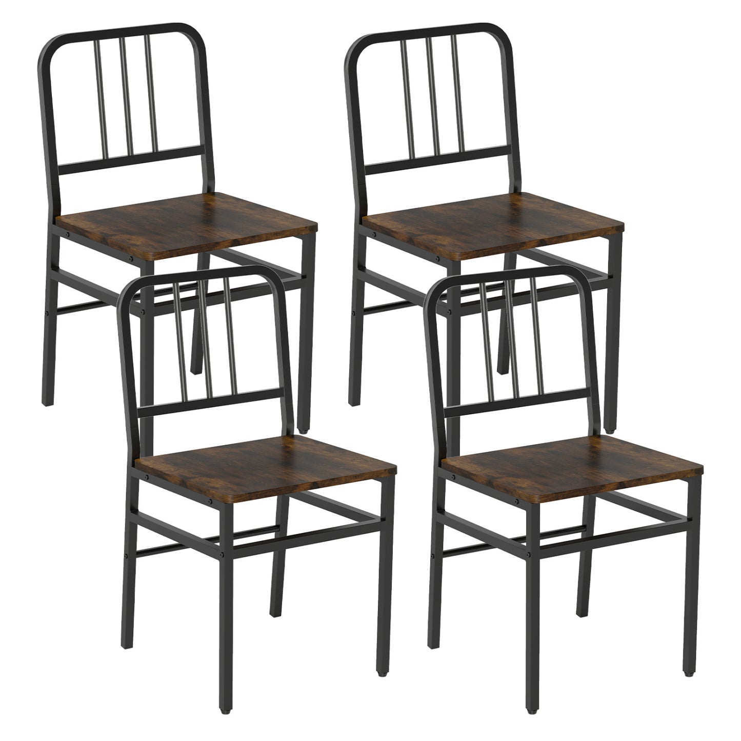 Chaises de salle à manger lot de 4, Brun rustique