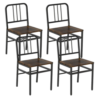 Chaises de salle à manger lot de 4, Brun rustique