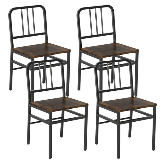 Dining Chairs Set of 4, Rustic Brown Dining Chairs Rustic Brown at Gallery Canada