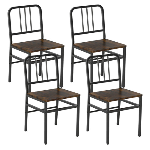 Dining Chairs Set of 4, Rustic Brown