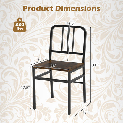 Chaises de salle à manger lot de 4, Brun rustique