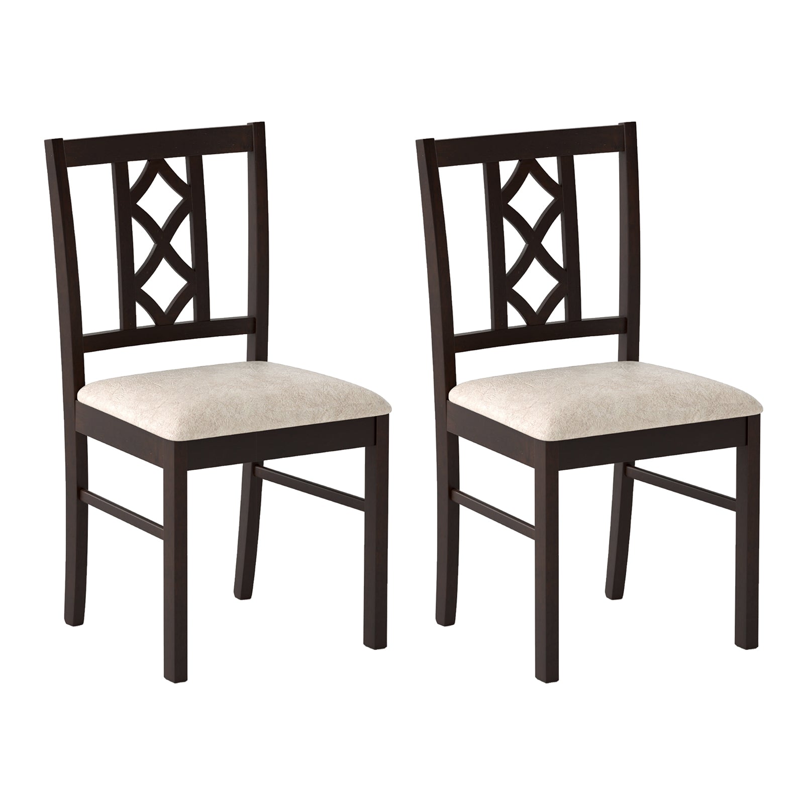 2-Piece Rubber Wood Dining Chairs, Hollowed Backrest, Walnut Dining Chairs Walnut at Gallery Canada
