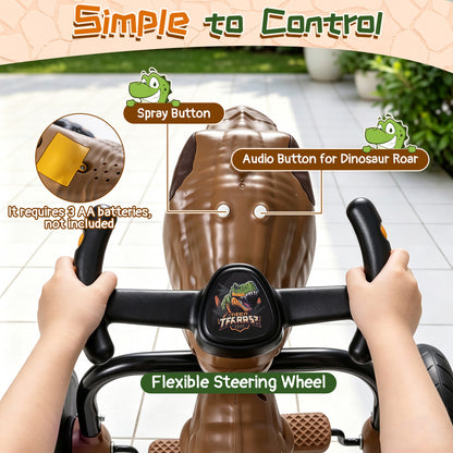 Dinosaur Drift Tricycle Lights Spray 360 Spin, Brown Push & Pedal Ride On Toys at Gallery Canada