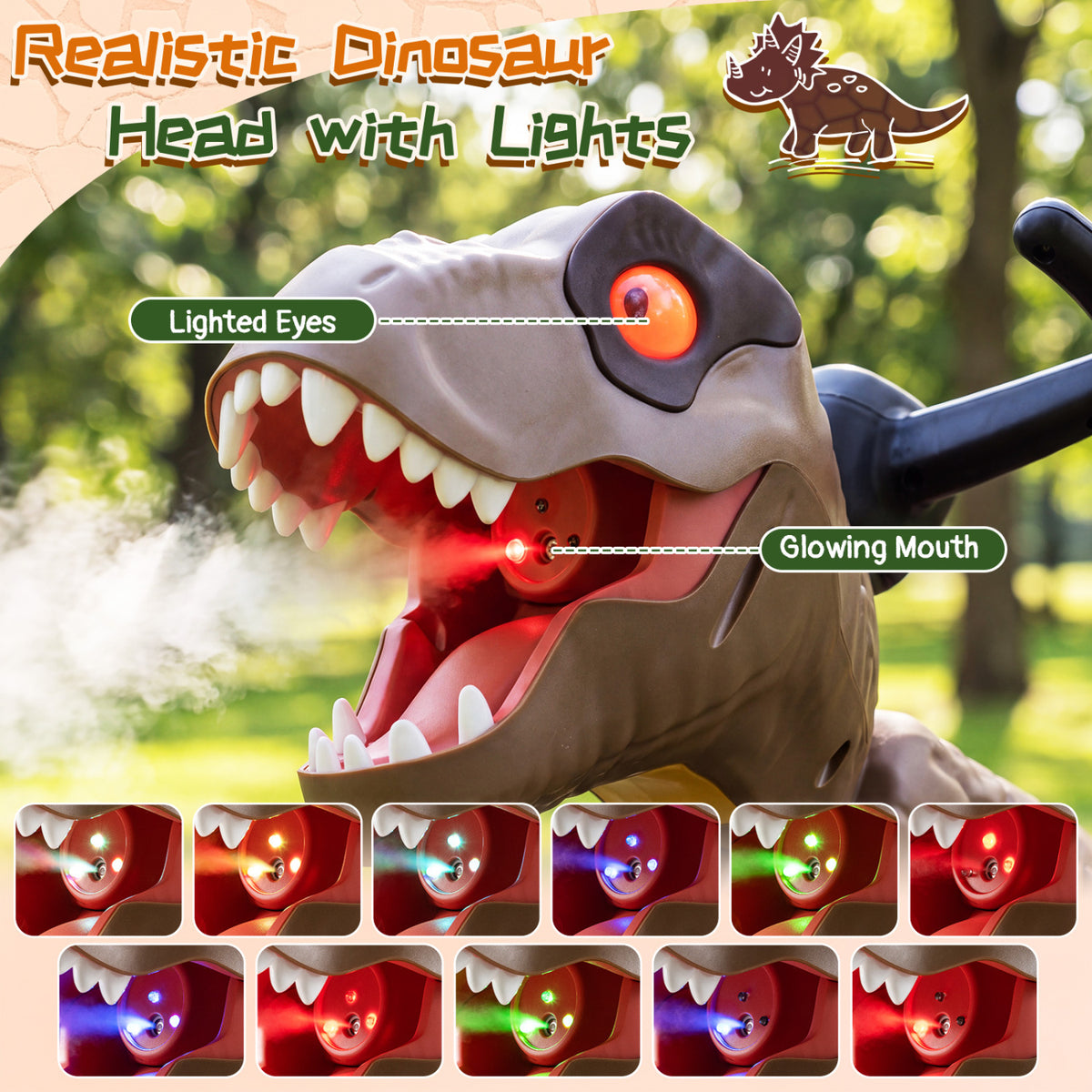 Dinosaur Drift Tricycle Lights Spray 360 Spin, Brown Push & Pedal Ride On Toys at Gallery Canada