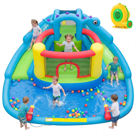 Dinosaur Inflatable Water Slide Park, Kids Bounce House, Multicolor Inflatable Water Slides Multicolor at Gallery Canada