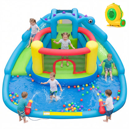 Dinosaur Inflatable Water Slide Park, Kids Bounce House, Multicolor Inflatable Water Slides Multicolor at Gallery Canada
