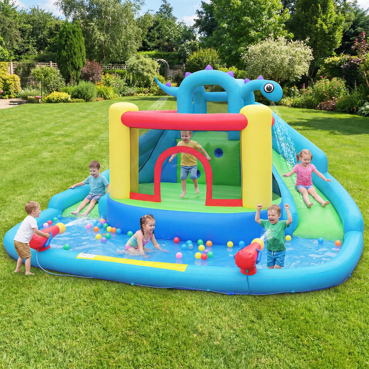 Kids Inflatable Bounce House Water Slide Park, Multicolor Inflatable Water Slides at Gallery Canada