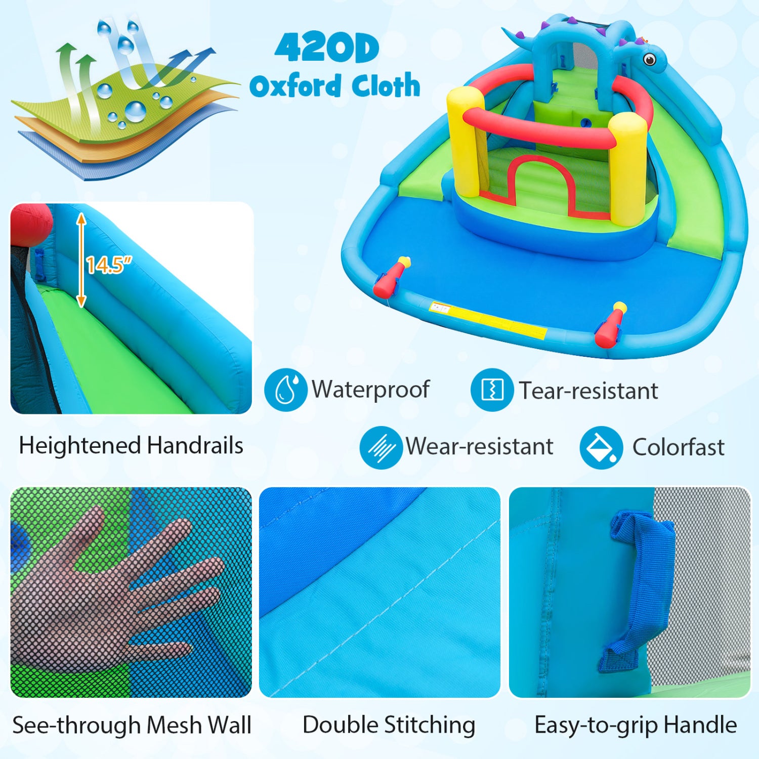 Kids Inflatable Bounce House Water Slide Park, Multicolor Inflatable Water Slides at Gallery Canada