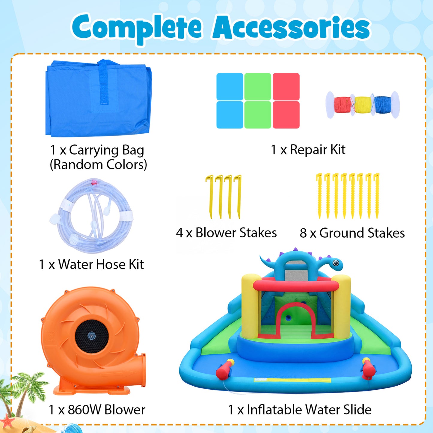 Kids Inflatable Bounce House Water Slide Park, Multicolor Inflatable Water Slides at Gallery Canada