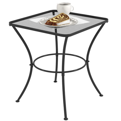 Square Metal Bistro Table, 23.6" x 23.6" x 27.6", Black Patio Side Tables Black at Gallery Canada