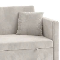52" Holland Velvet Sofa Bed, USB Ports, Adjustable Backrest, Beige