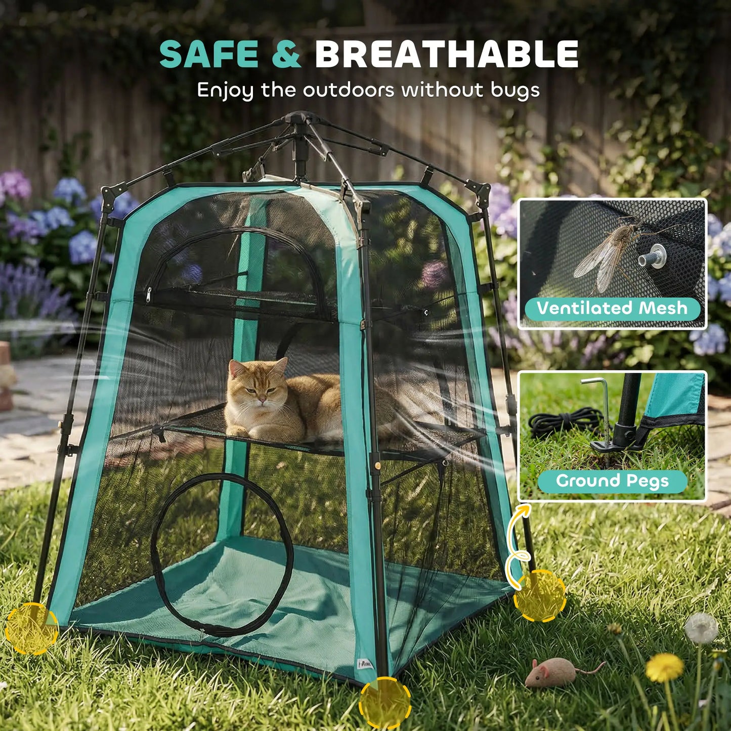 Cat Tent, 3-Tier Portable Pet Tent, Multi-Door, Carry Bag, Breathable Mesh Cat Houses at Gallery Canada
