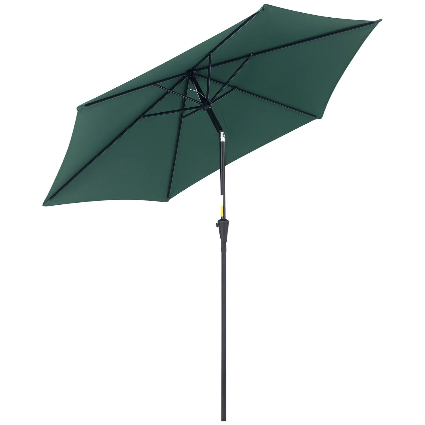 8.5FT Round Garden Parasol, 6 Ribs, Tilt Canopy, Crank Handle, Green Sun Umbrellas Dark Green at Gallery Canada