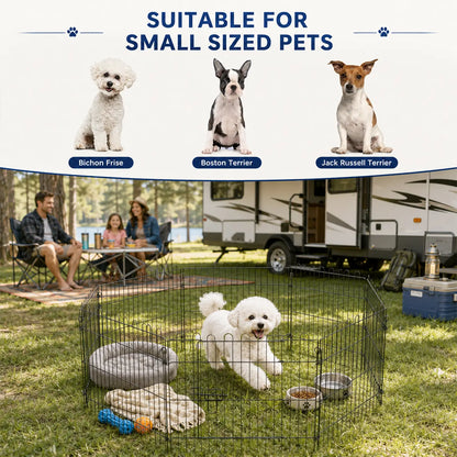 30inch 8-Panel Octagon Pet Playpen, Foldable Dog Cage, Black Houses, Kennels & Pens at Gallery Canada