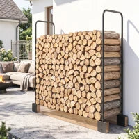 Support à bois de chauffage DIY, Rangement à bûches en acier robuste, Noir
