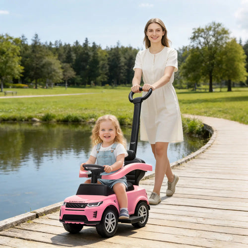 Land Rover Discovery 2-in-1 Ride On Push Car with Storage, Pink
