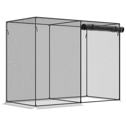 6.5 x 3.3ft Crop Cage, Plant Protector, Zippered Door, Black Walk In Greenhouses at Gallery Canada