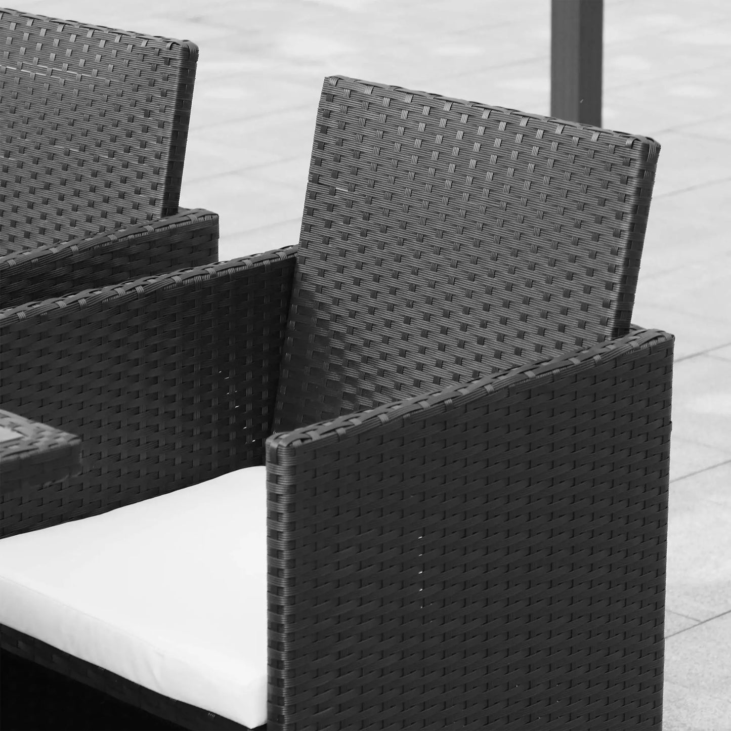 9-Piece Patio Wicker Dining Set, PE Rattan Garden Sofa, White Outdoor Dining Sets at Gallery Canada