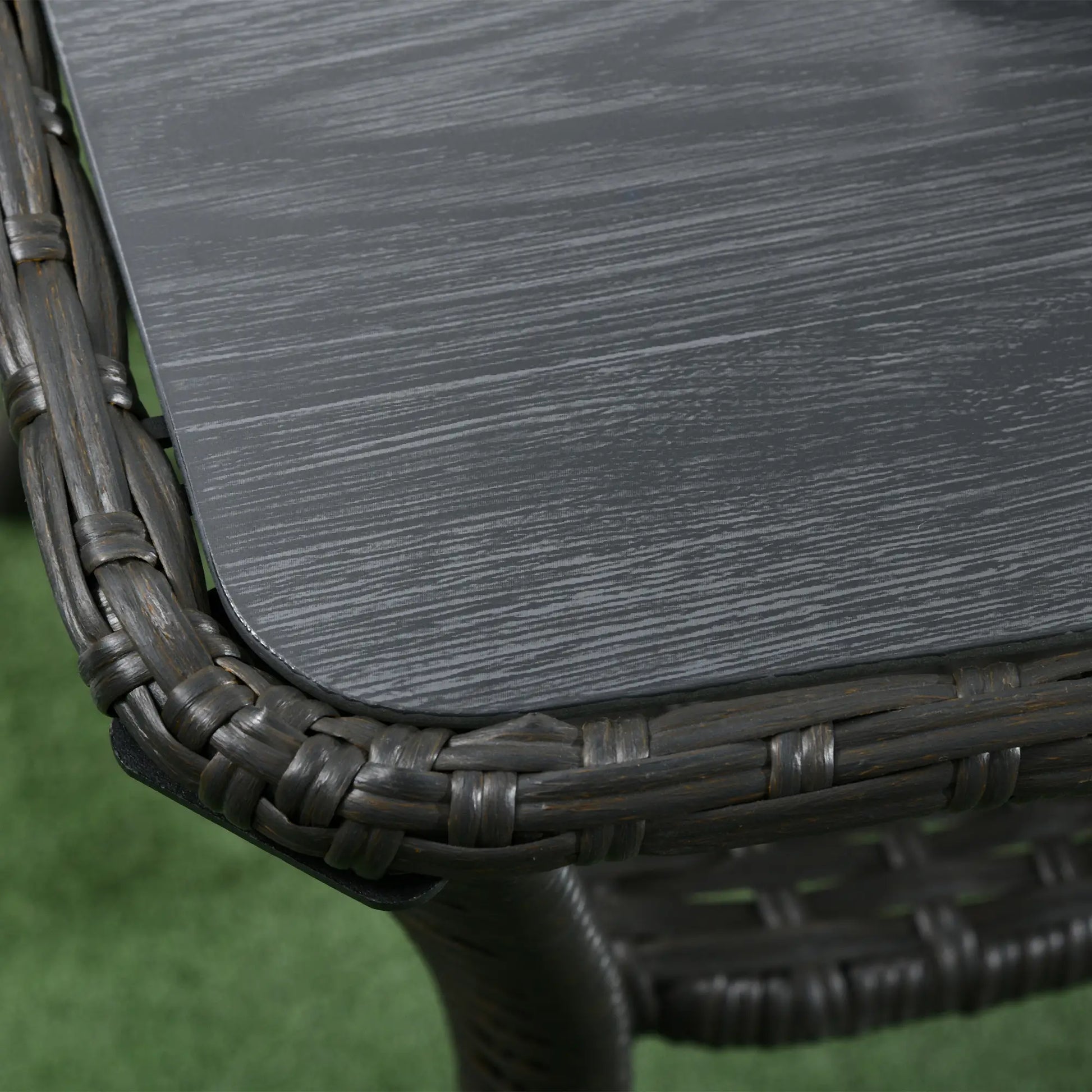 Outdoor PE Rattan Coffee Table with Storage, Glass Top, Black Patio Dinning Tables at Gallery Canada