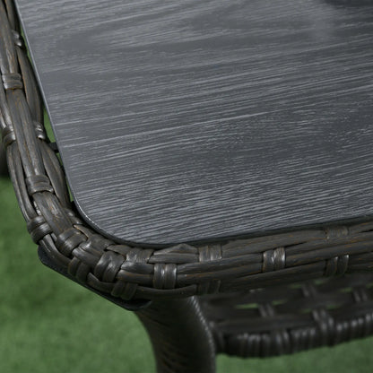 Outdoor PE Rattan Coffee Table with Storage, Glass Top, Black Patio Dinning Tables at Gallery Canada