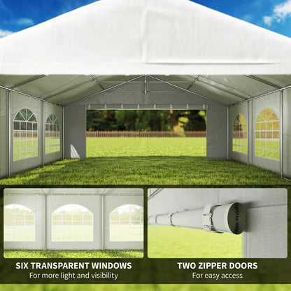 20' x 20' Heavy-Duty Wedding Tent, Outdoor Party Canopy With Sidewall, White Canopy Tents at Gallery Canada