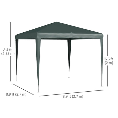 9' x 9' Portable Canopy Tent, Outdoor Sunshade for Weddings, Dark Green Canopy Tents at Gallery Canada