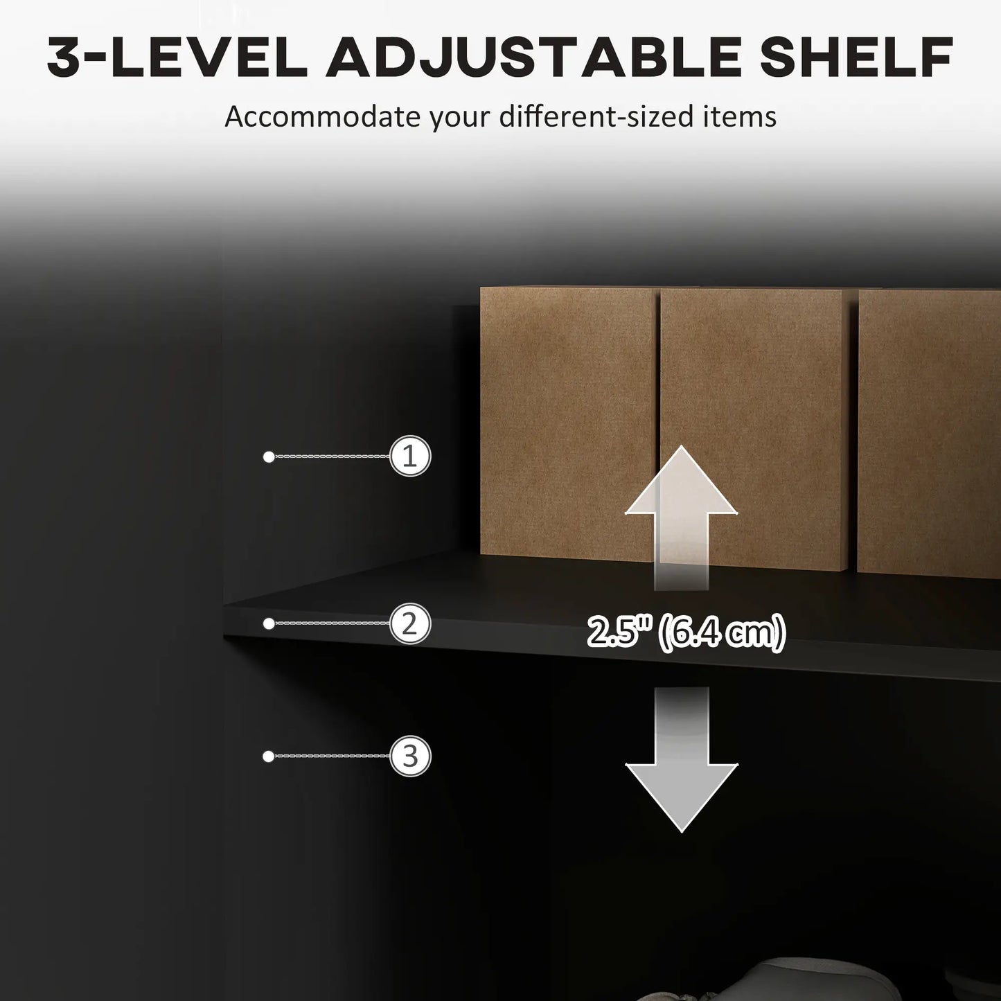 Modern Kitchen Cabinet, Sideboard with Adjustable Shelves, Black Bar Cabinets at Gallery Canada