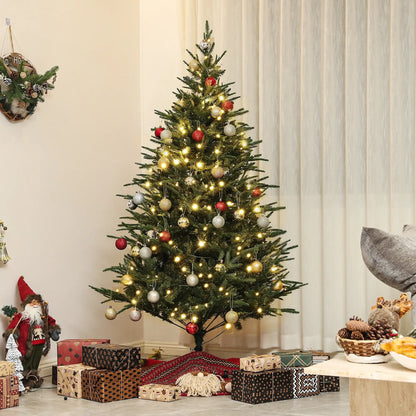 6ft Prelit Artificial Christmas Tree, Steel Base, Hinged, Warm White LED Lights Pre Lit Christmas Trees at Gallery Canada