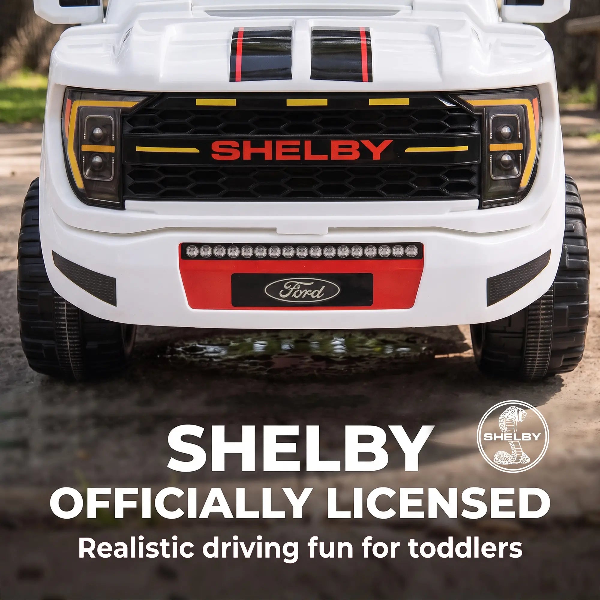 3-in-1 Push Car for 1-3, Ford Shelby Ride On, White Electric Ride-On Toys at Gallery Canada