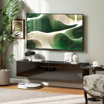 Floating TV Stand, Storage Cupboards for 45, 55, 65in TVs, Black TV Stands at Gallery Canada