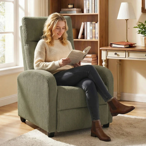Manual Recliner Chair, Padded Seat, Living Room Seating