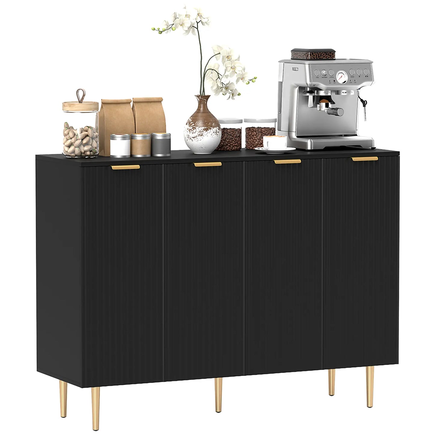 Modern Kitchen Cabinet, Sideboard with Adjustable Shelves, Black Bar Cabinets at Gallery Canada