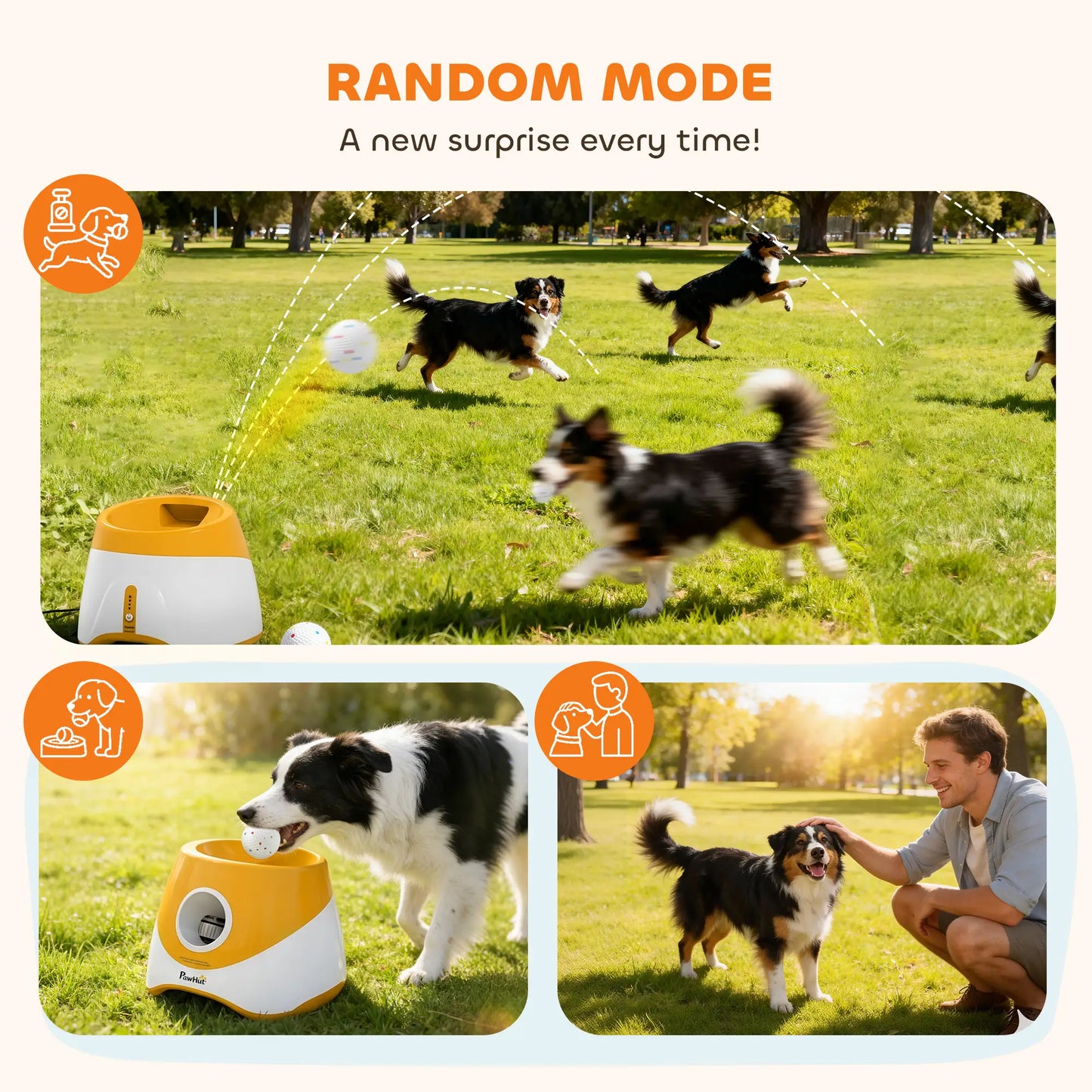 Automatic Dog Ball Launcher With 5 Etpu Balls, Orange