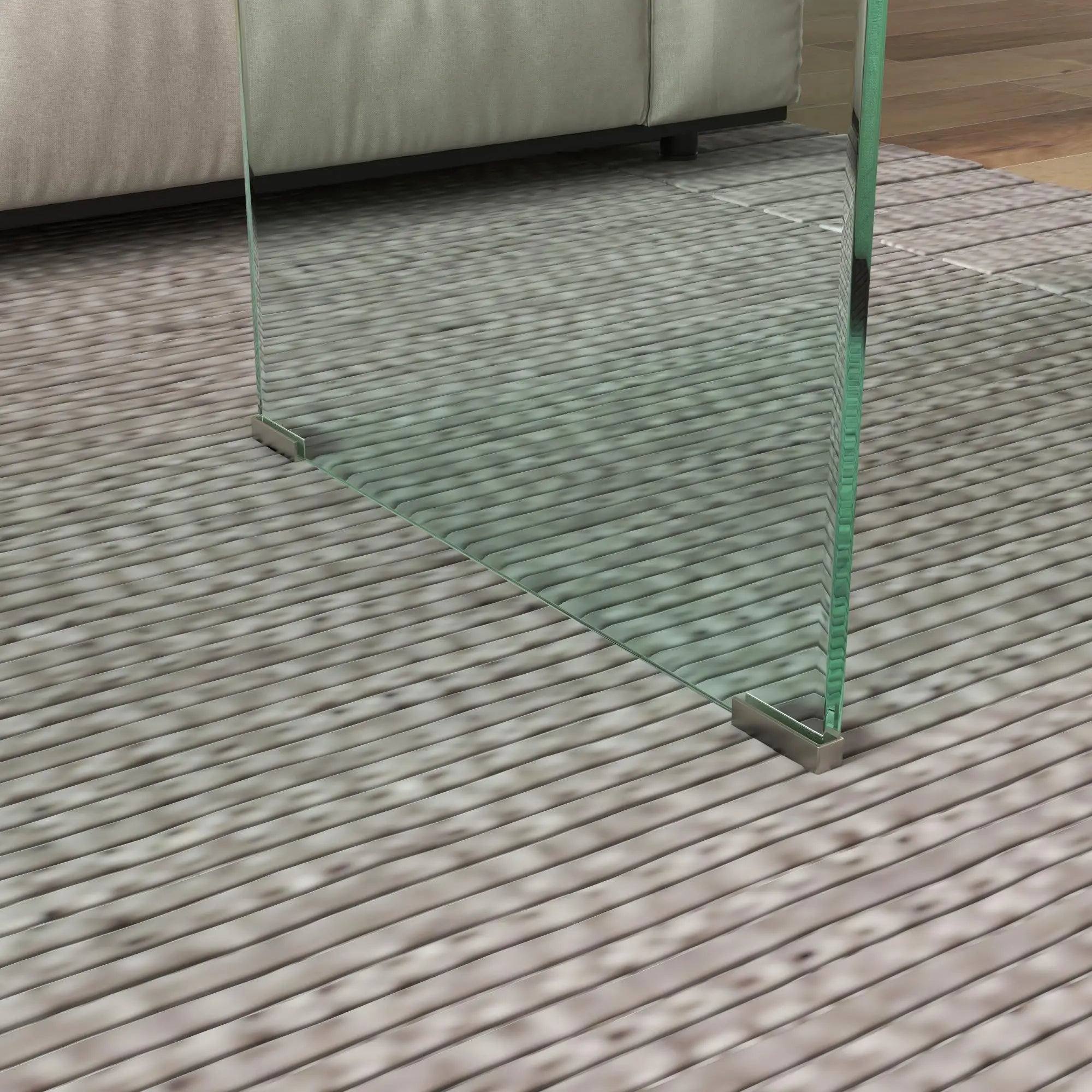Clear Glass Coffee Table, Modern Rectangle Living Room Center Table, Safe Rounded Edges Coffee Tables at Gallery Canada