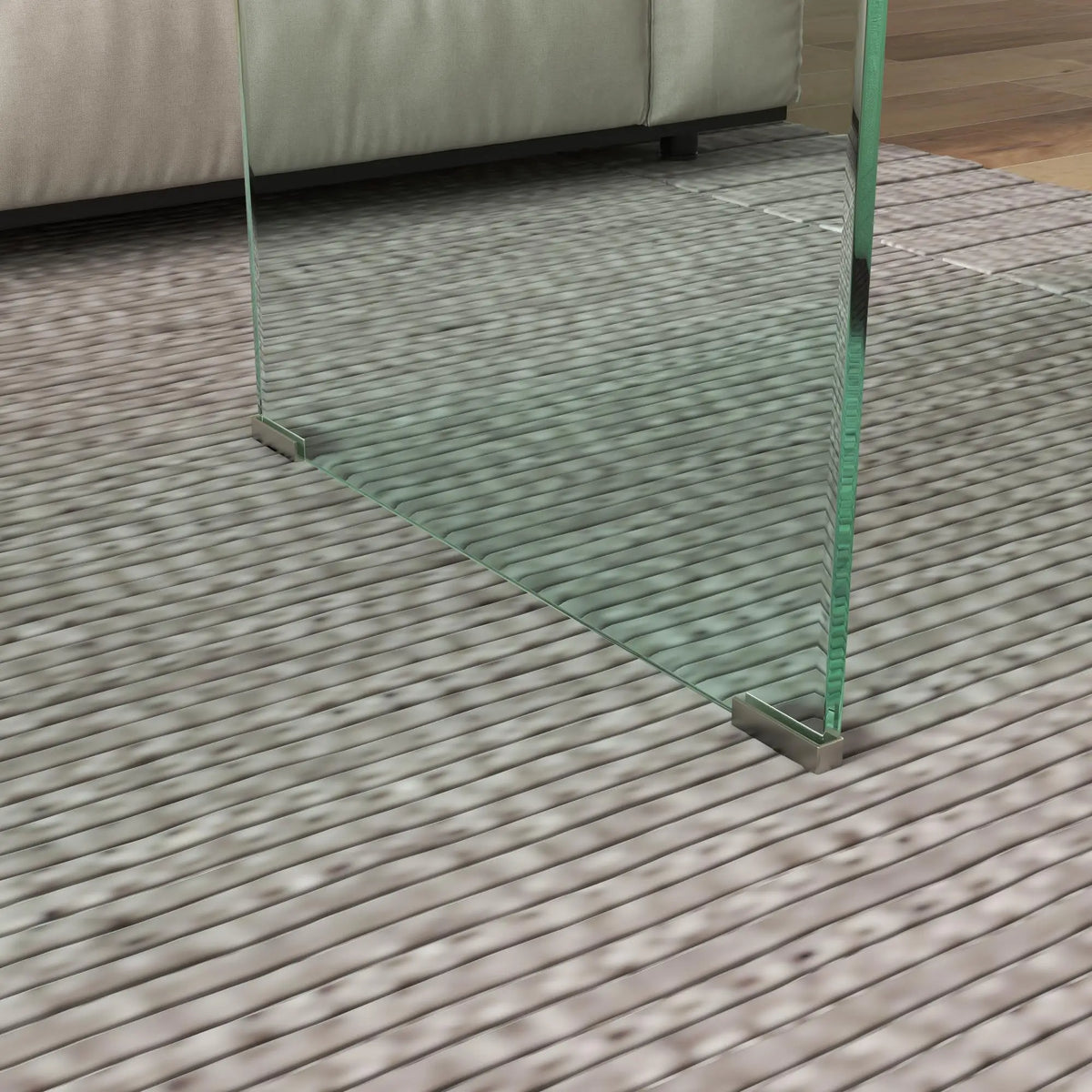 Clear Glass Coffee Table, Modern Rectangle Living Room Center Table, Safe Rounded Edges Coffee Tables at Gallery Canada