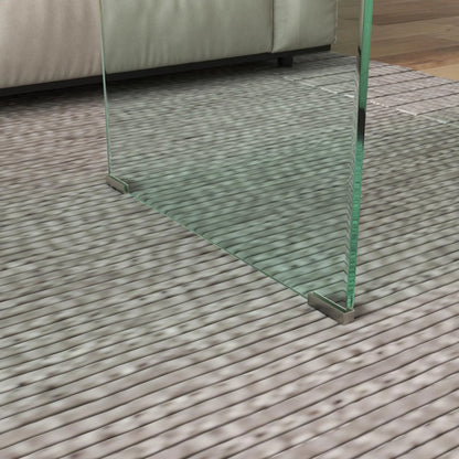 Clear Glass Coffee Table, Modern Rectangle Living Room Center Table, Safe Rounded Edges Coffee Tables at Gallery Canada