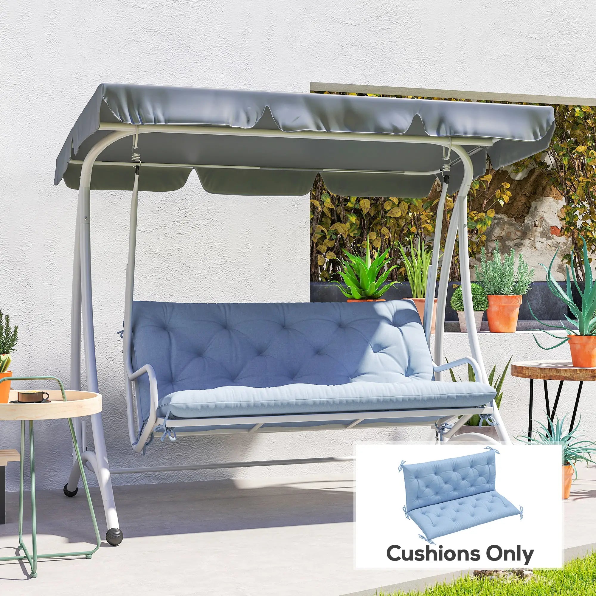 2 Seater Garden Bench Cushion, Thick Outdoor Non-Slip, 47