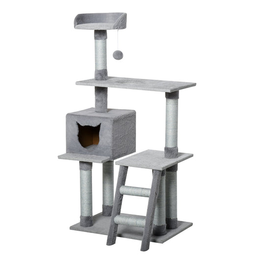 Cat Tree Activity Center w/ Jute Scratching Posts Ladder Dangling Ball Condo - Gallery Canada